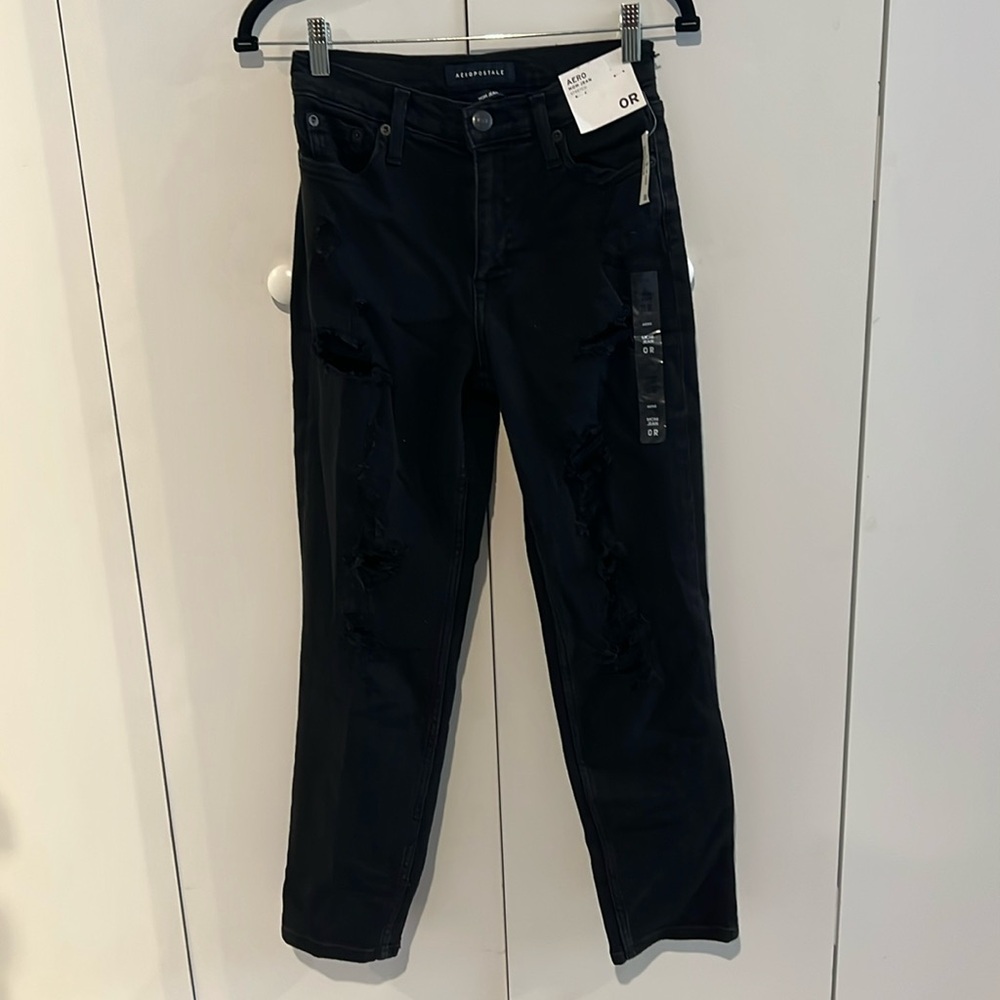 NWT - Aero black distressed jeans